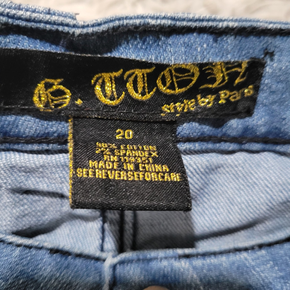 G.TTON STYLE Women Relaxed Bootcut Blue Flap Pockets Jeans 20 Waist 38 Inseam 32 - Picture 9 of 9